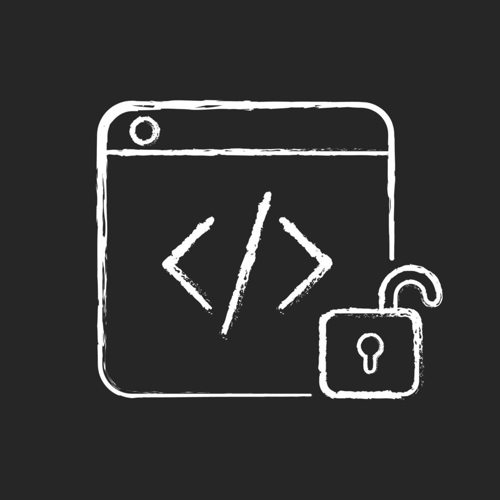 Open source code platforms chalk white icon on dark background 3235384