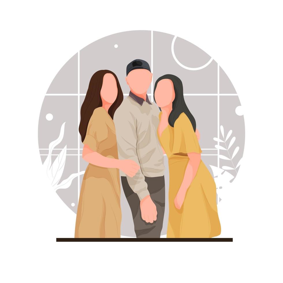 Young men women taking cell phone selfie photo picture vector