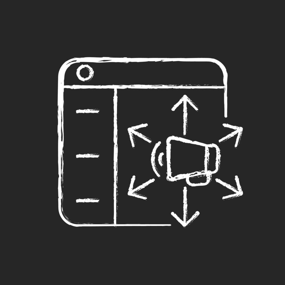 Content distribution platforms chalk white icon on dark background vector