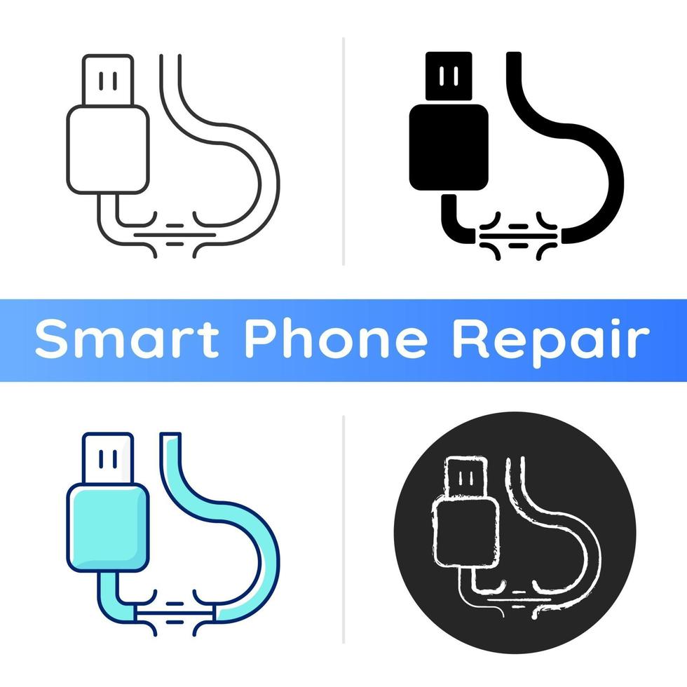 icono de cable roto vector