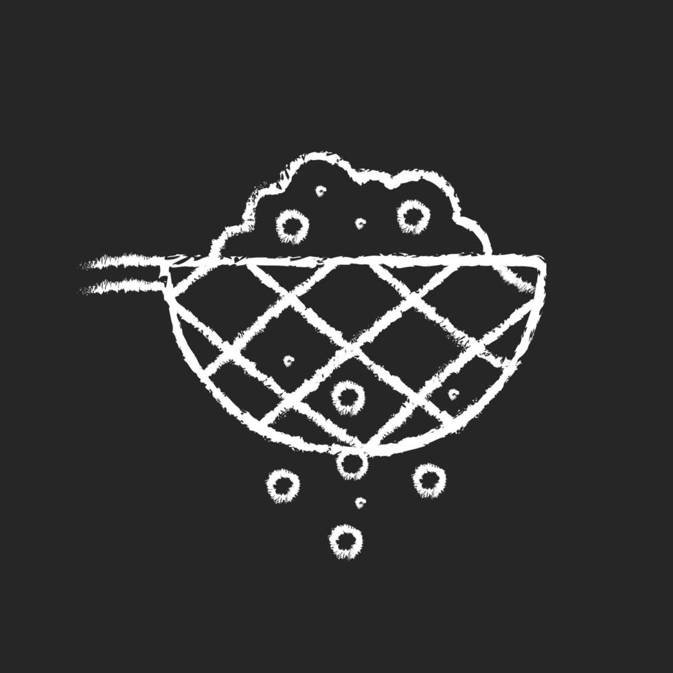 Sift cooking ingredient chalk white icon on dark background vector