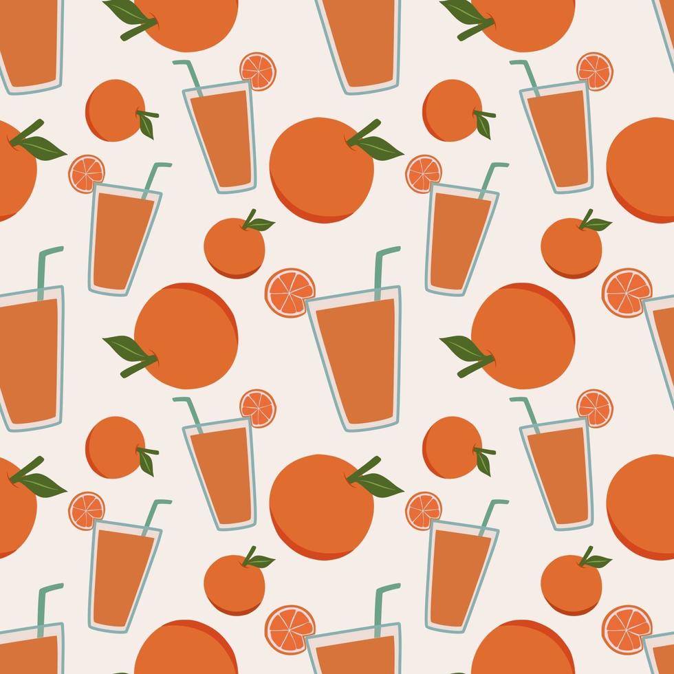 Orange Citrus Fruit and juice Seamless Pattren vector