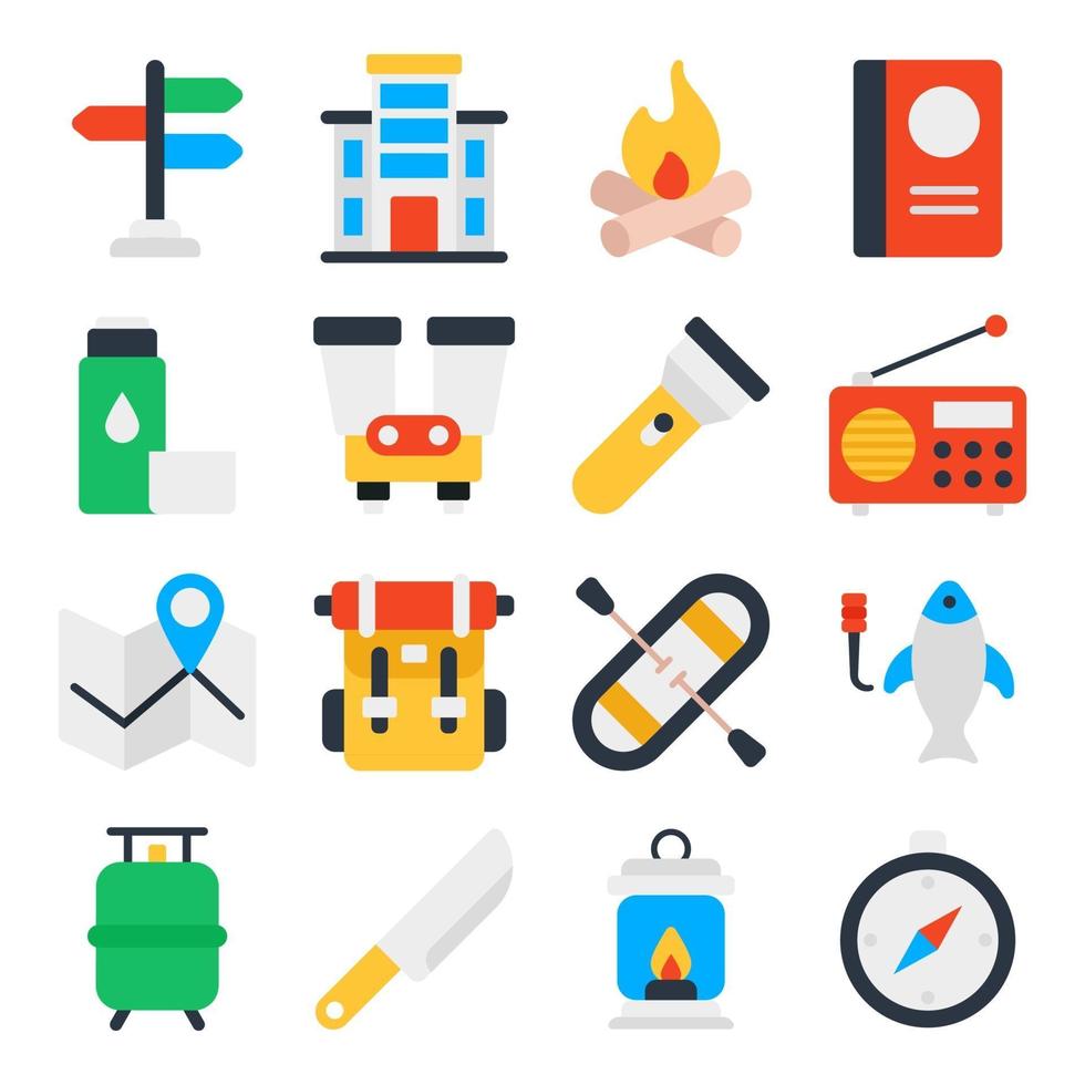 Pack of Travel Flat Icons vector