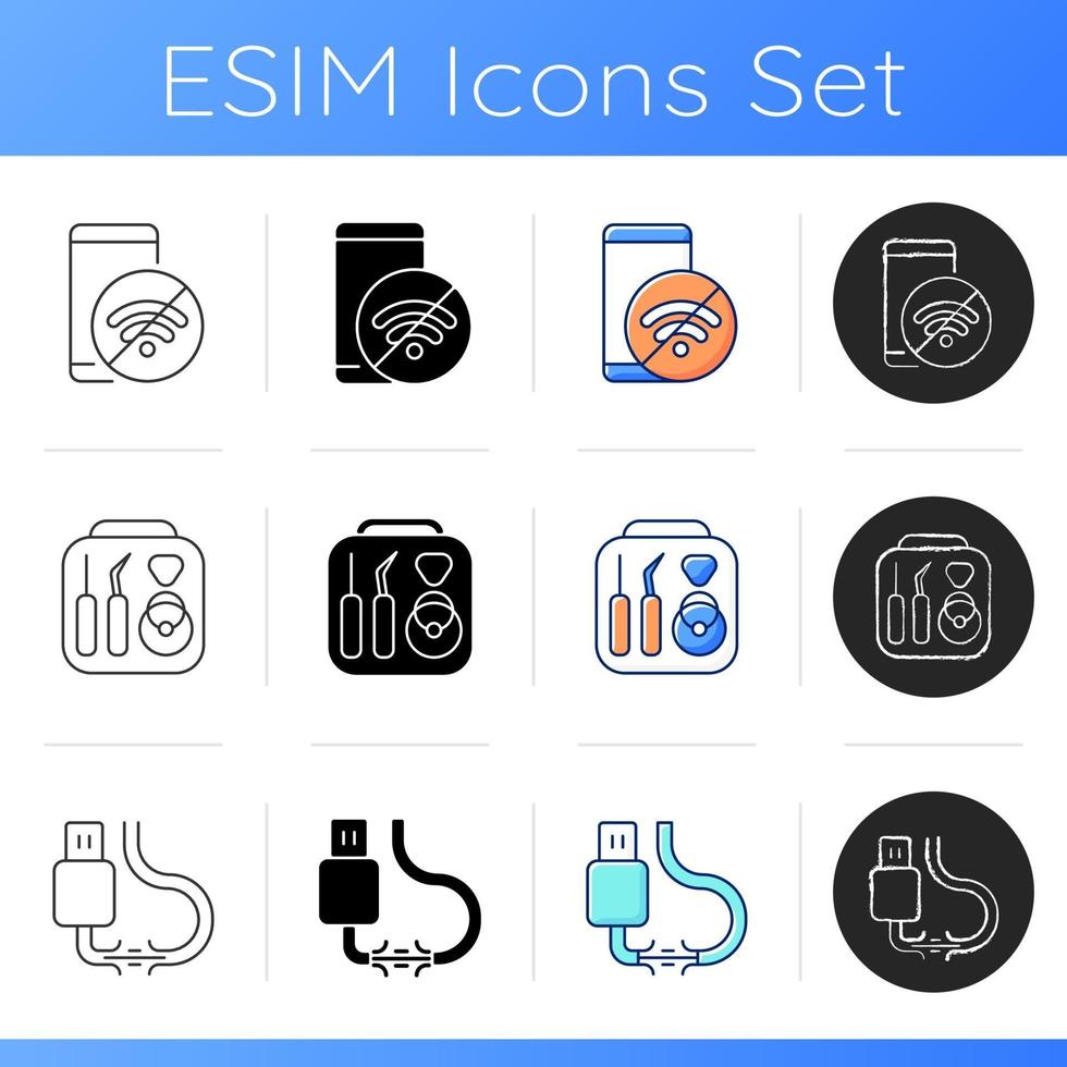 Common phone breakdowns icons set vector