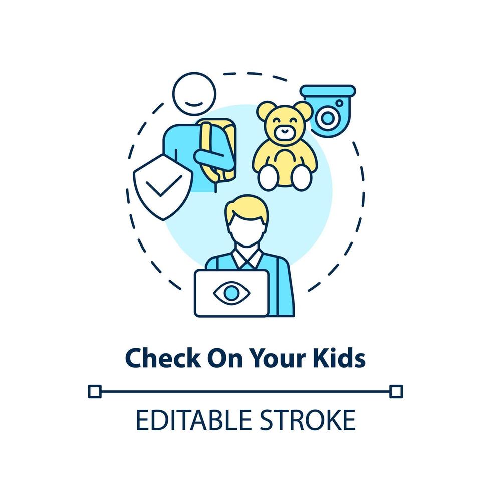 Check on your kids concept icon vector