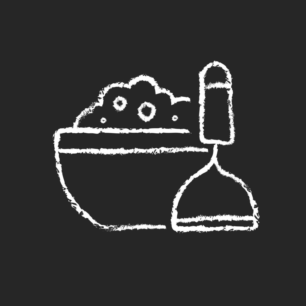 Mash Potato Chalk White Icon On Dark Background Vector Art At Vecteezy
