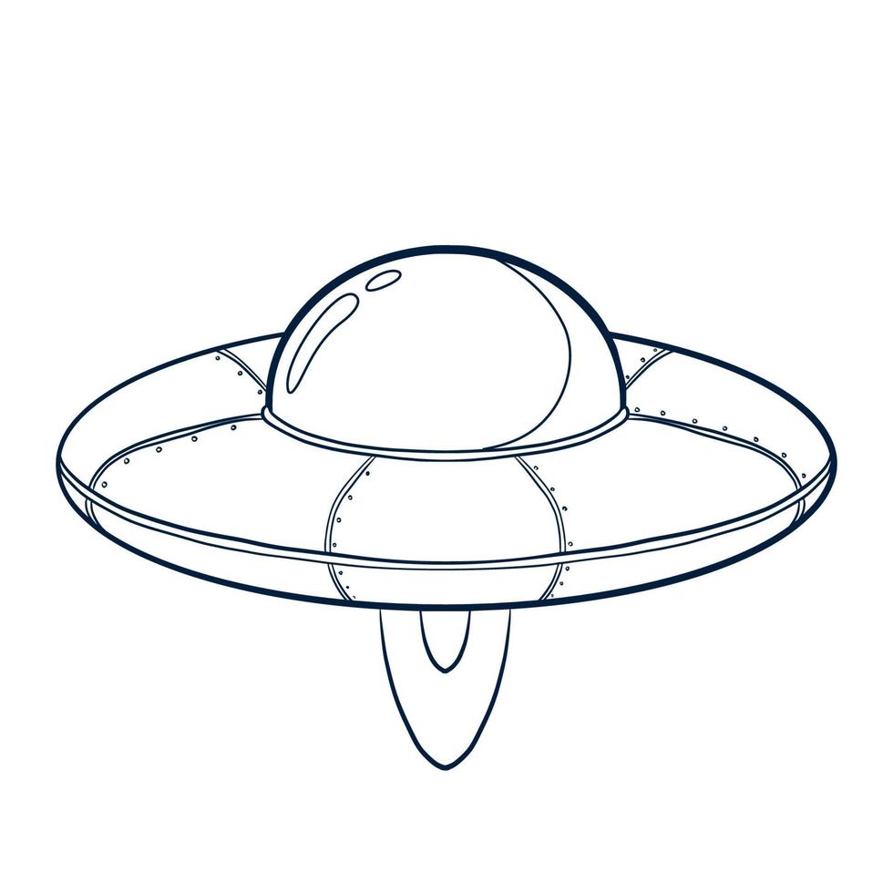 Line Art Spacecraft Illustration vector