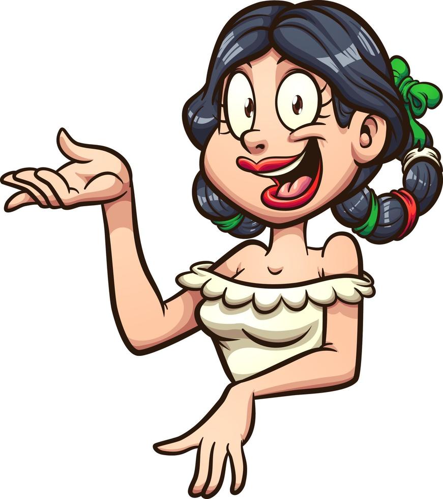 Cartoon Mexican woman vector