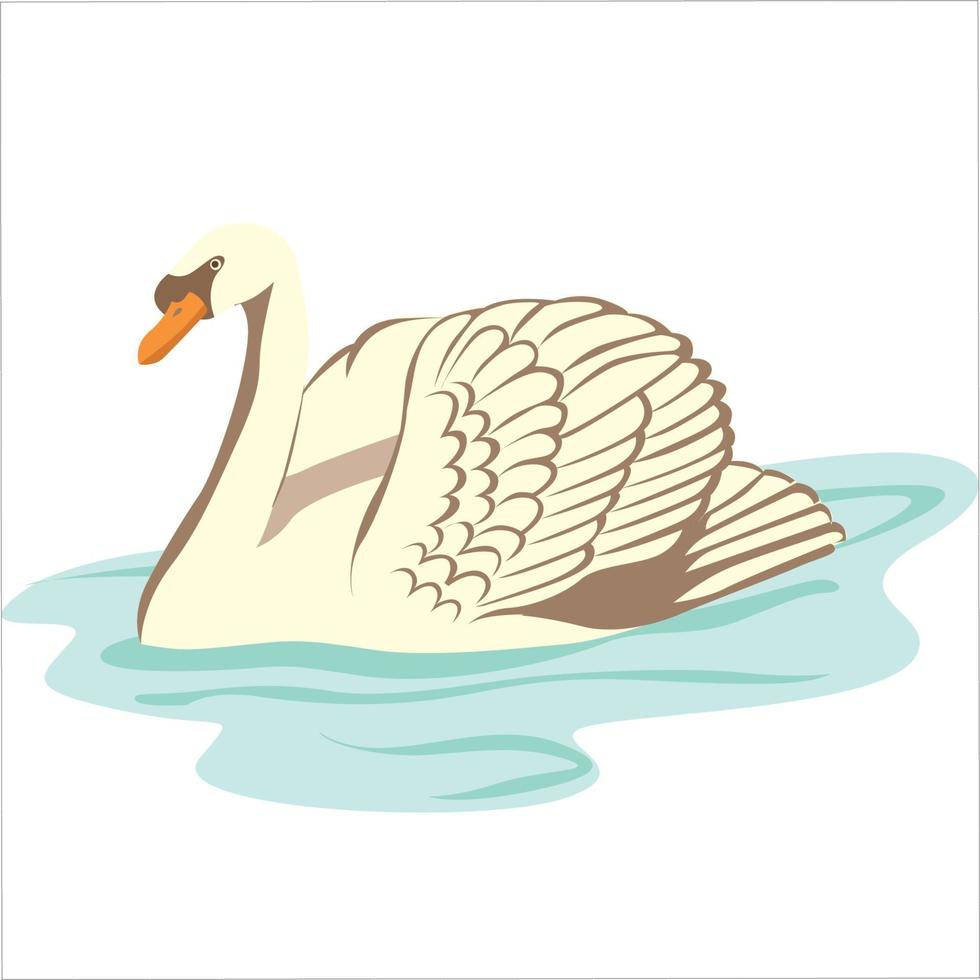 Swan Flat Color Clip art design vector