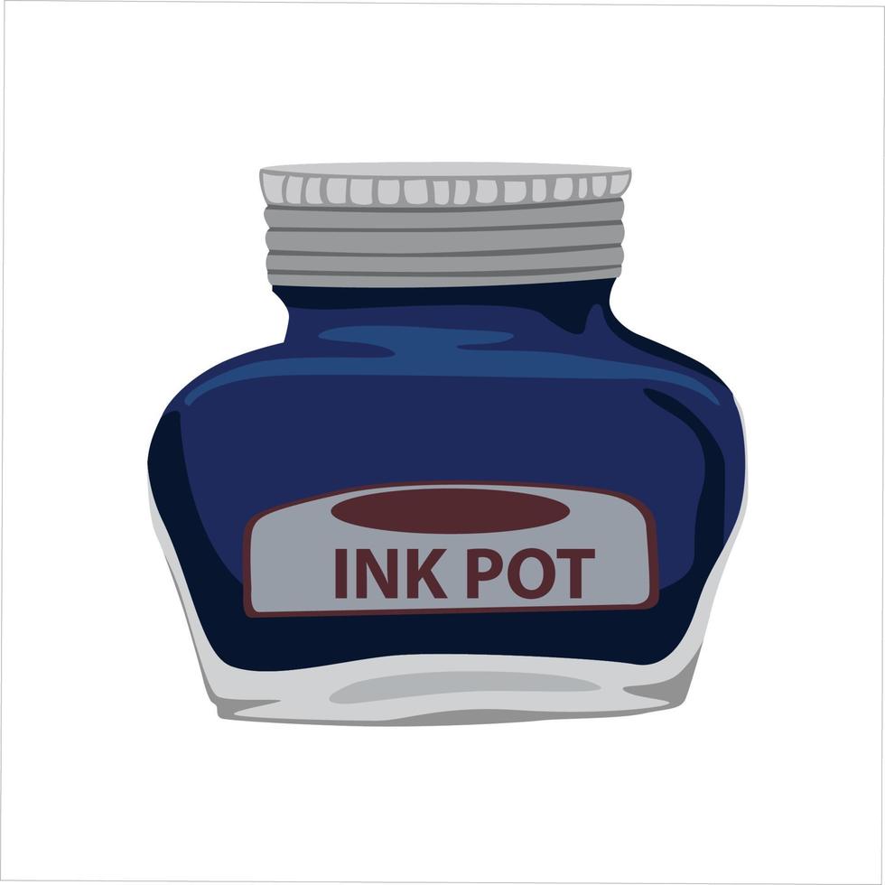 Ink pot Color Clipart Vector Illustration Design