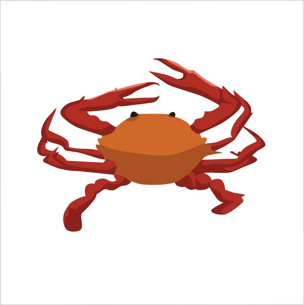 Crab Color Clipart Vector Illustration Design