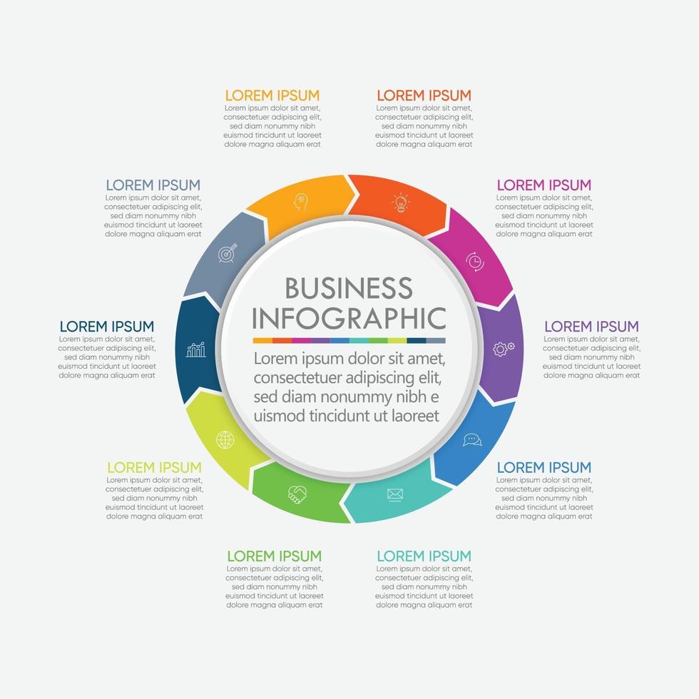 plantilla de infografía de círculo de negocios vector
