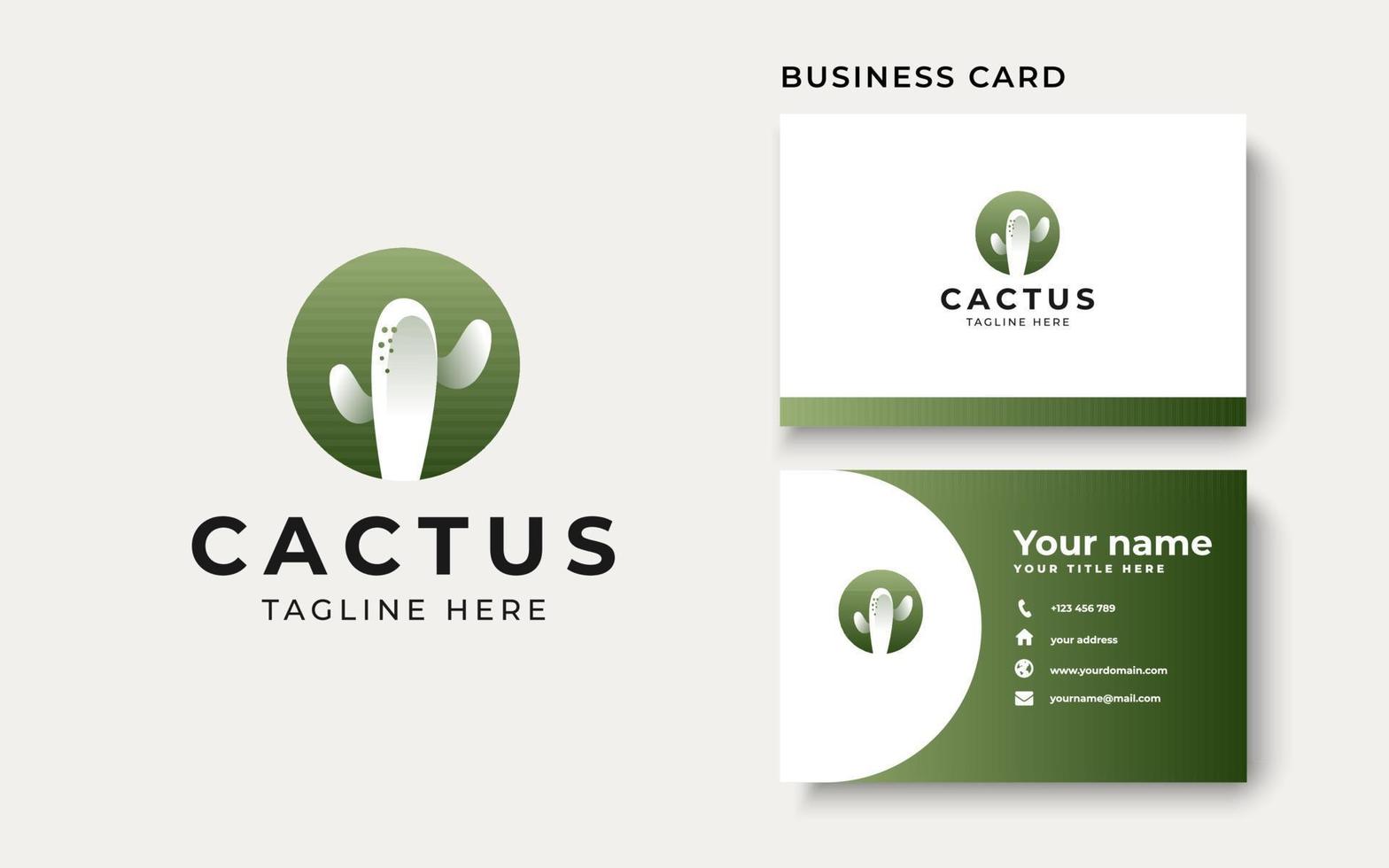 Cactus Modern Concept Logo Template Isolated in White Background vector