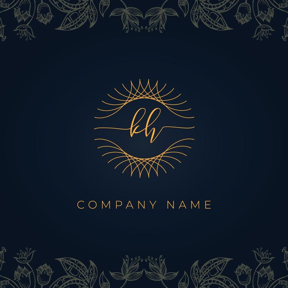 Elegant luxury letter KH logo. vector