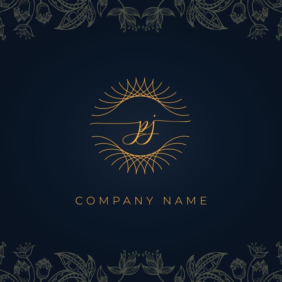 Elegant luxury letter PJ logo. vector
