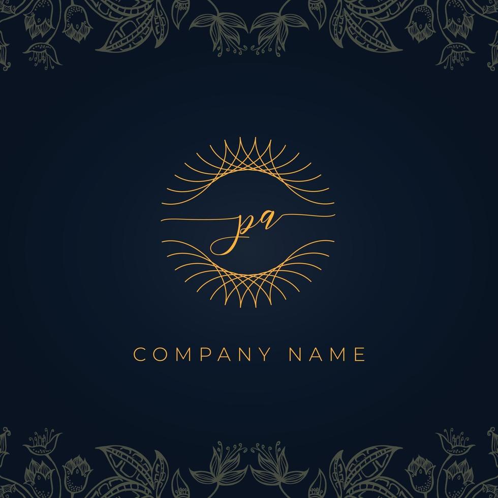 Elegant luxury letter PA logo. vector