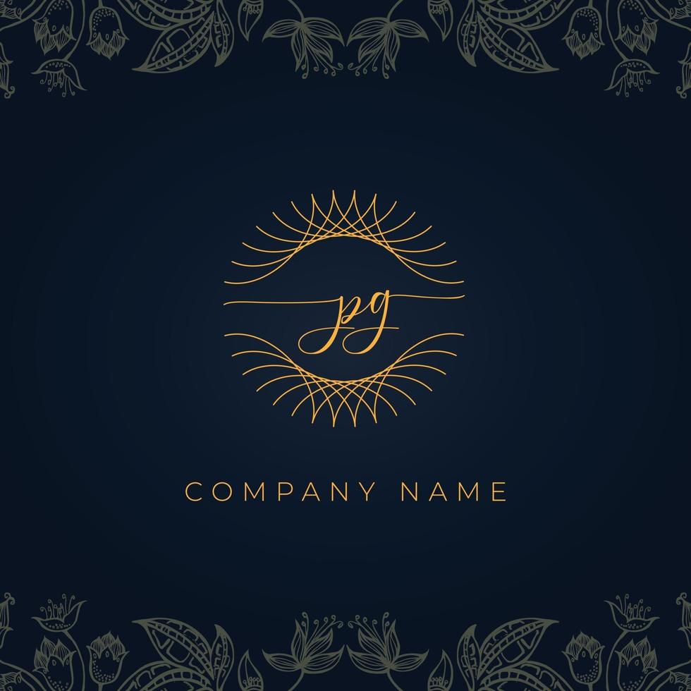 Elegant luxury letter PG logo. vector