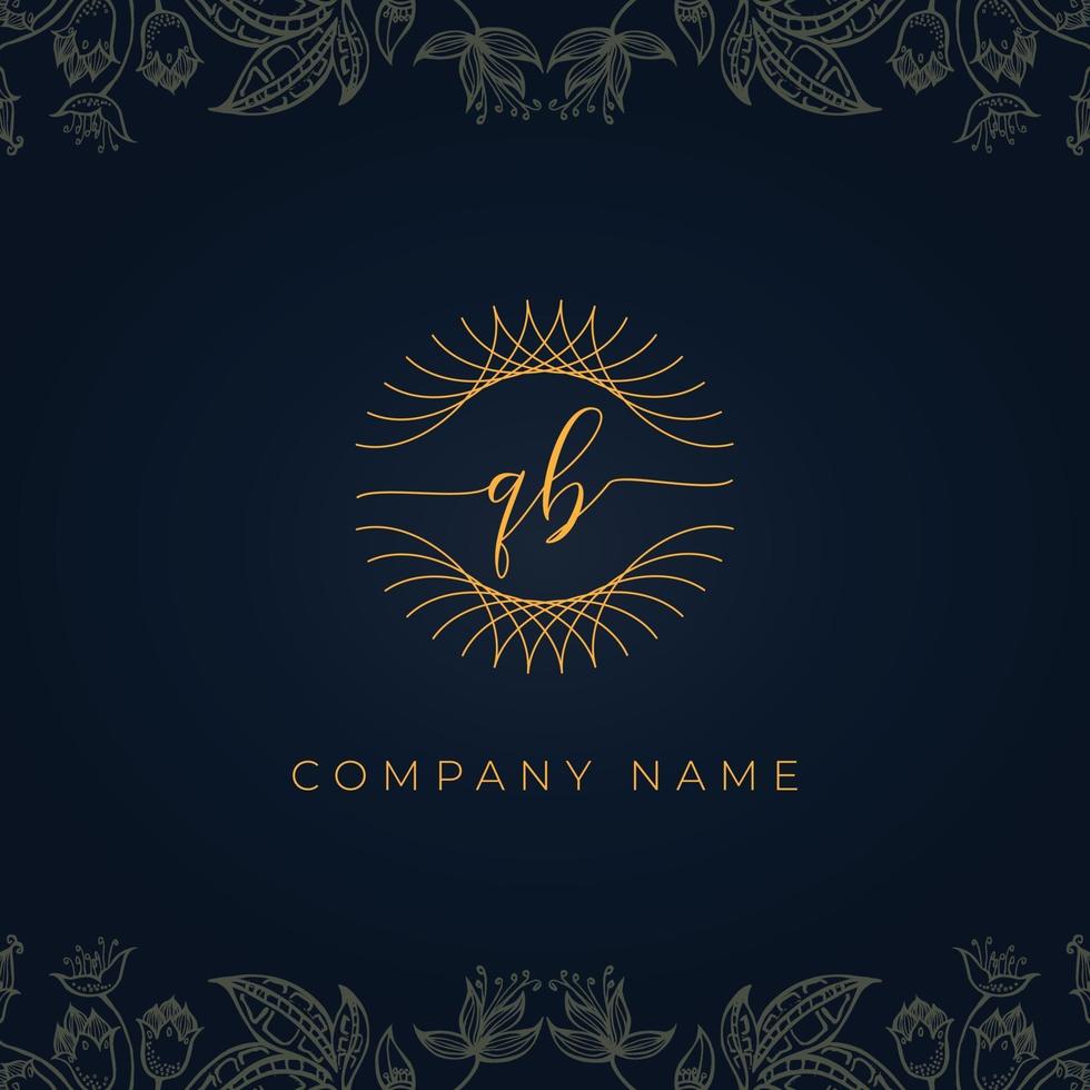 Elegant luxury letter QB logo. vector