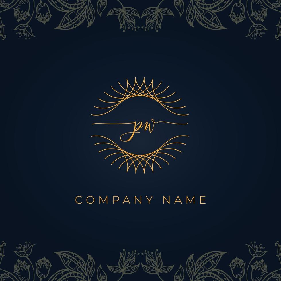 Elegant luxury letter PW logo. vector