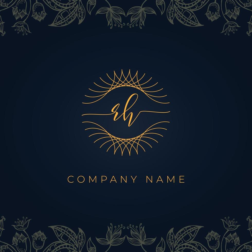 Elegant luxury letter RH logo. vector