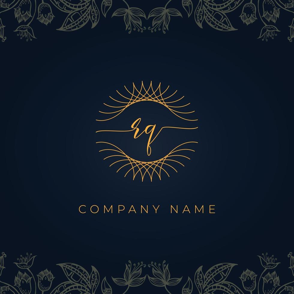 Elegant luxury letter RQ logo. vector