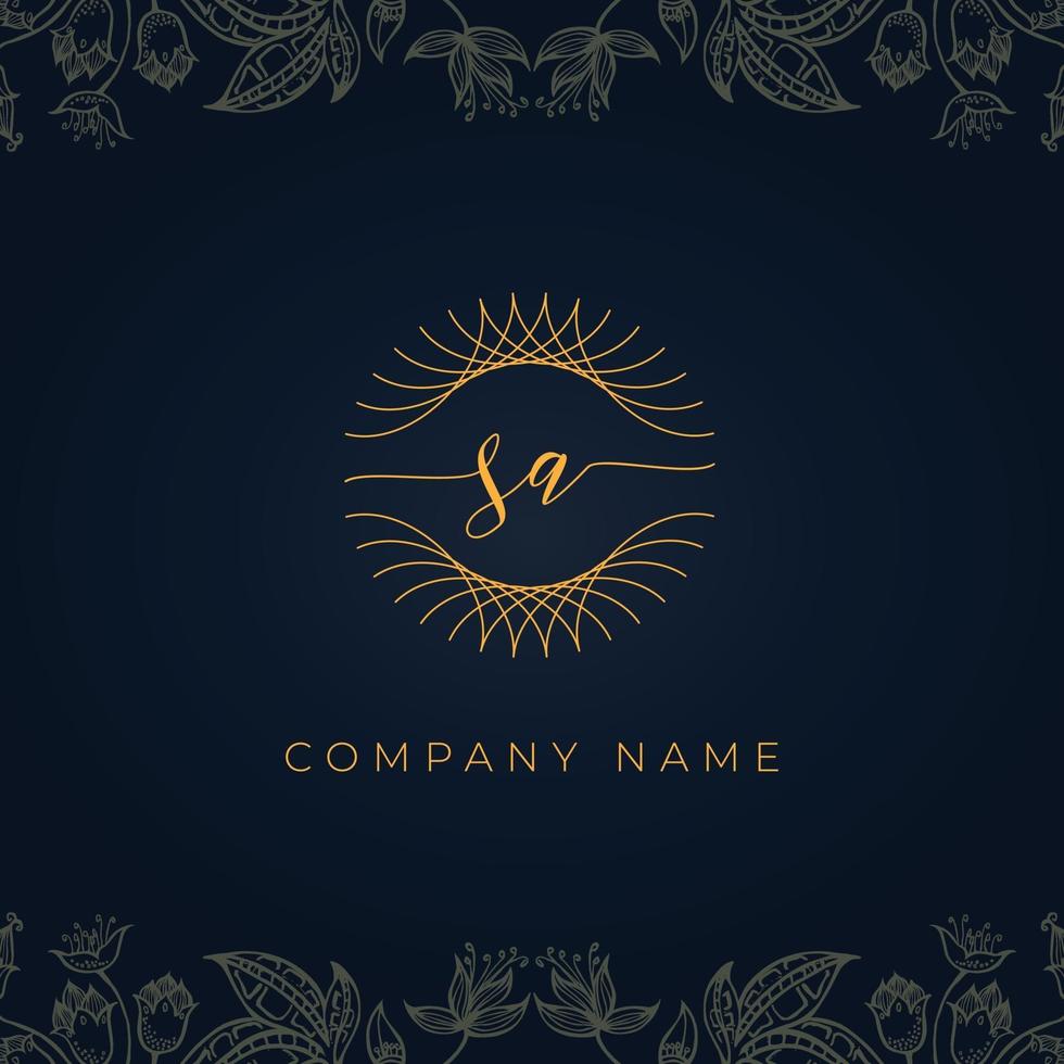 Elegant luxury letter SA logo. vector