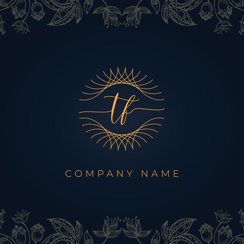 Elegant luxury letter TF logo. vector