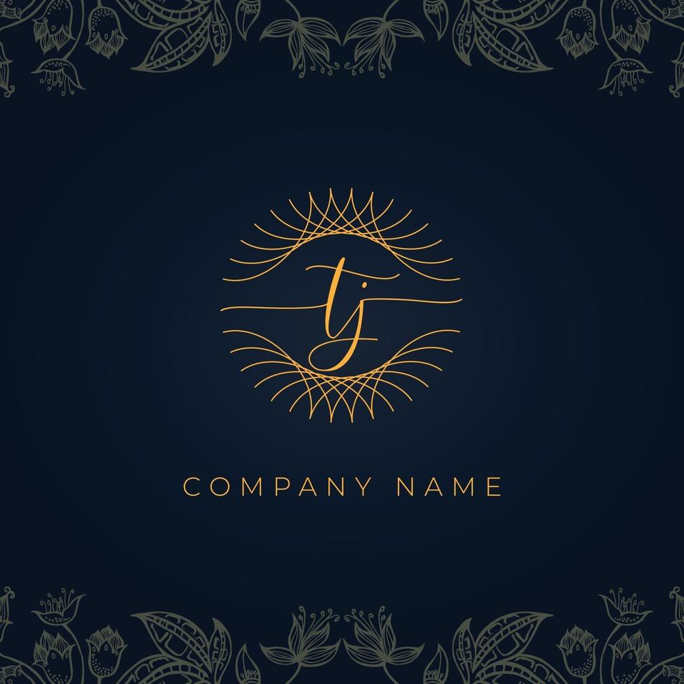 elegante logotipo de lujo letra tj. vector