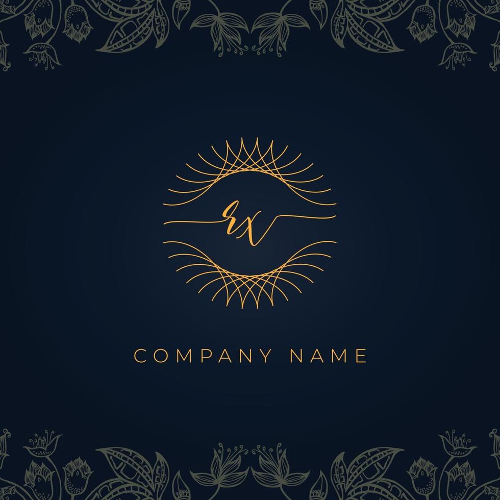 Elegant luxury letter RX logo. vector