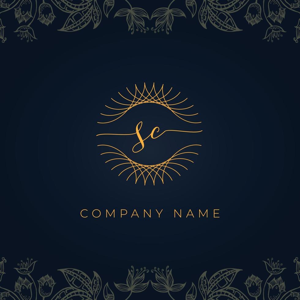 Elegant luxury letter SC logo. vector