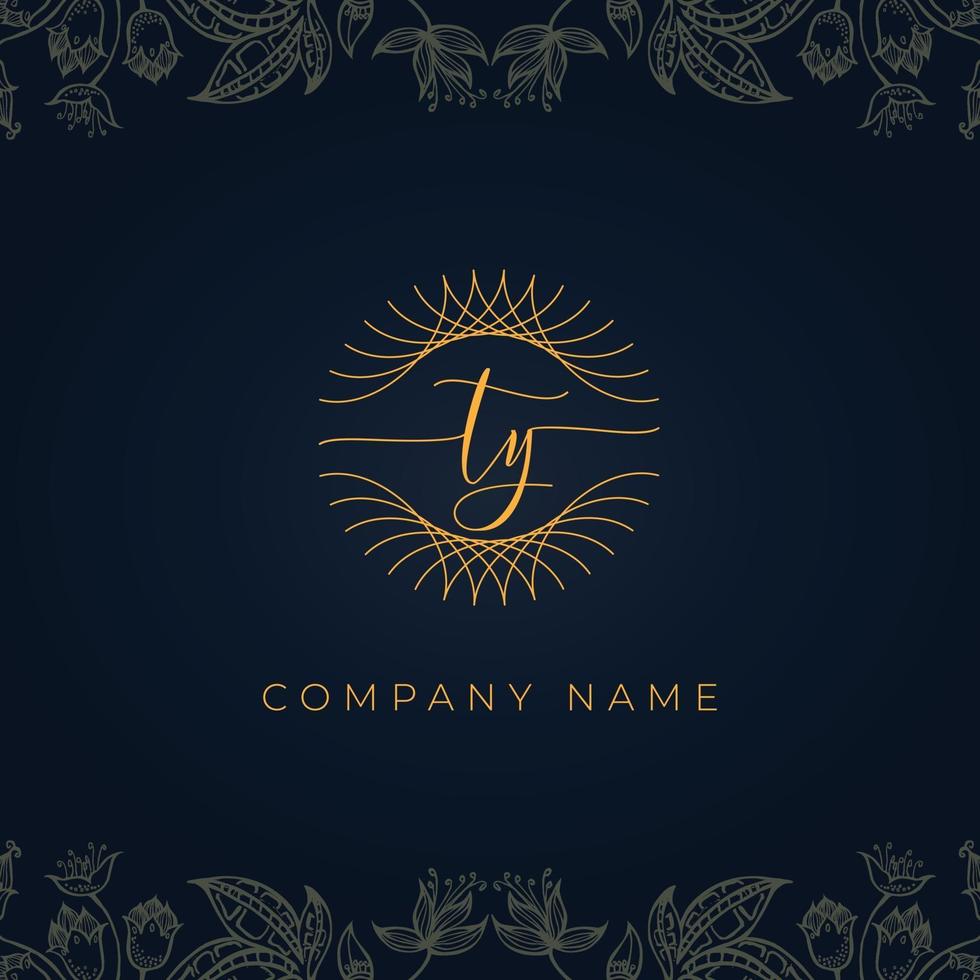 Elegant luxury letter TY logo. vector