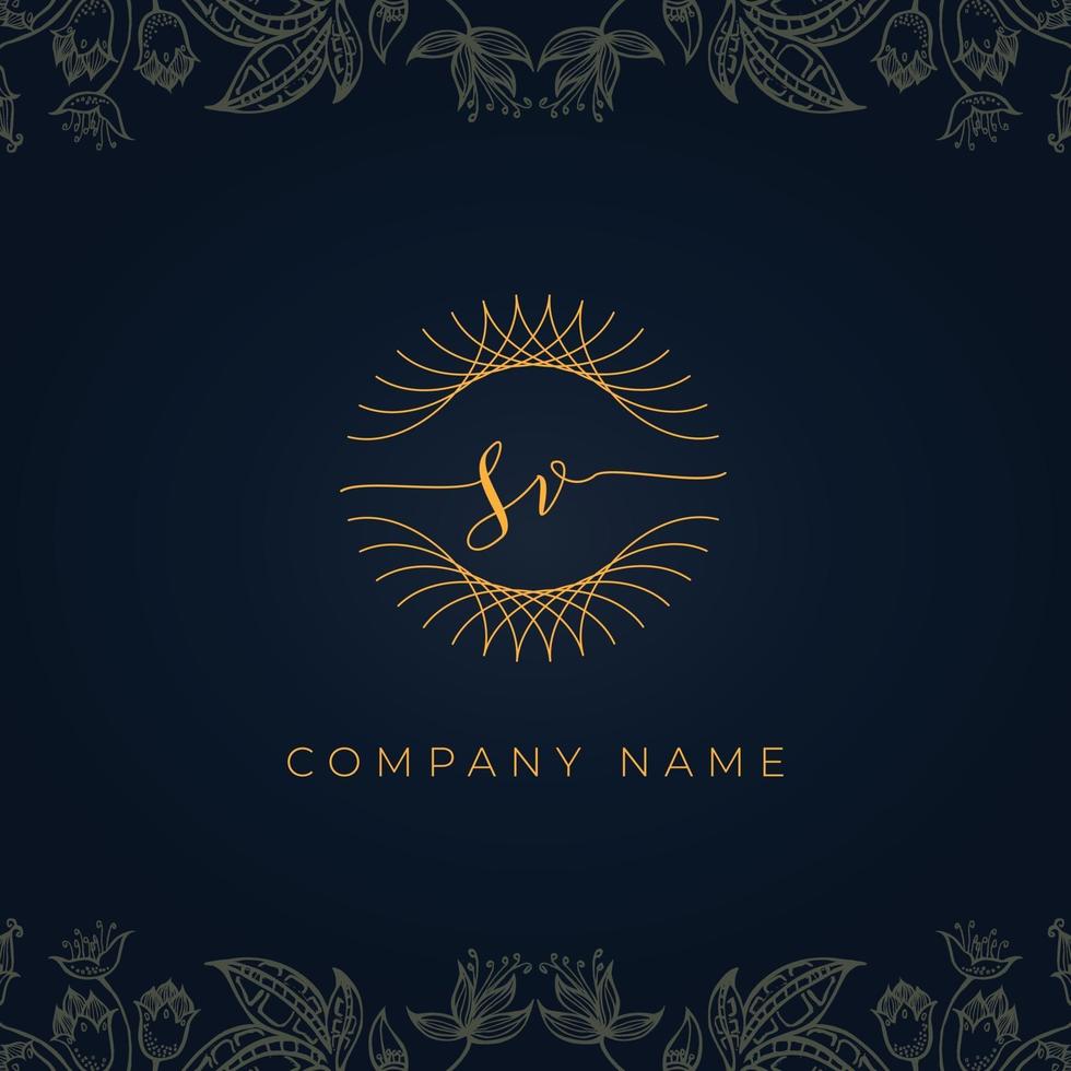 Elegant luxury letter SV logo. vector
