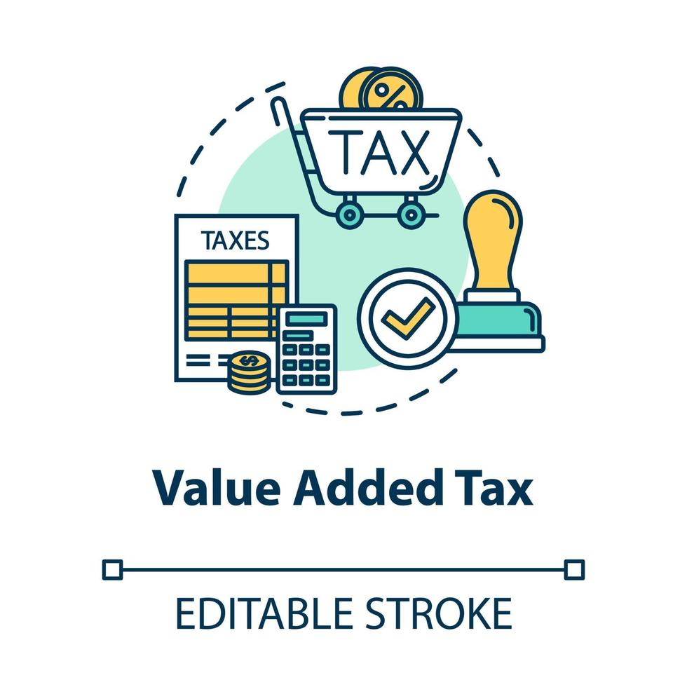 Value added tax concept icon vector