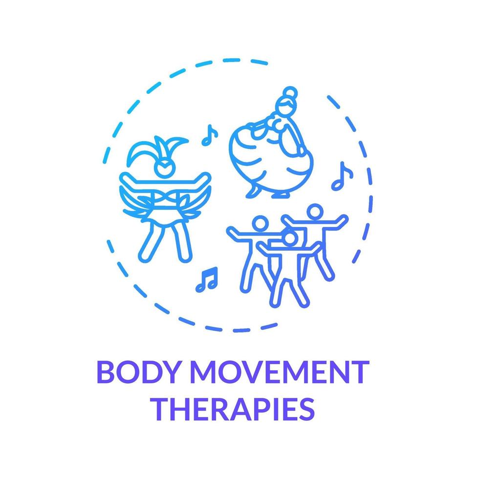 Body movement therapies concept icon vector