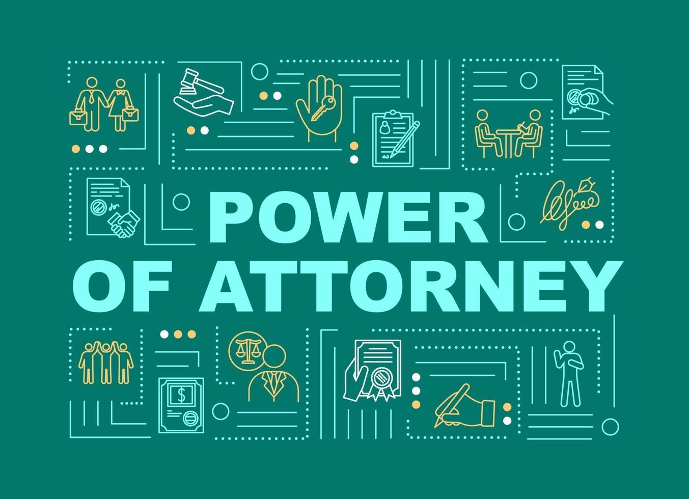 Power of attorney word concepts banner vector