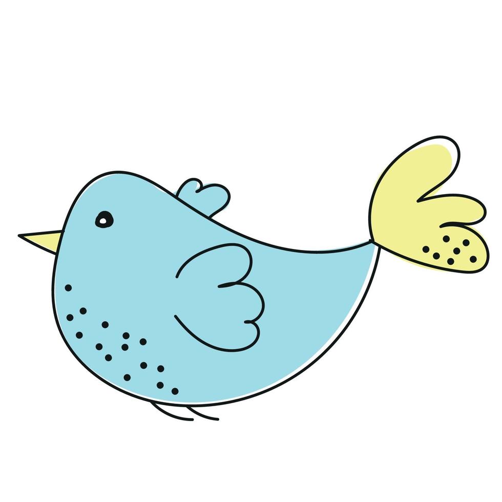 Cartoon bird in doodle style vector