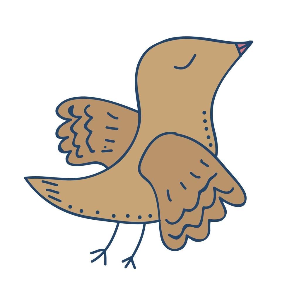 Cartoon bird in doodle style vector