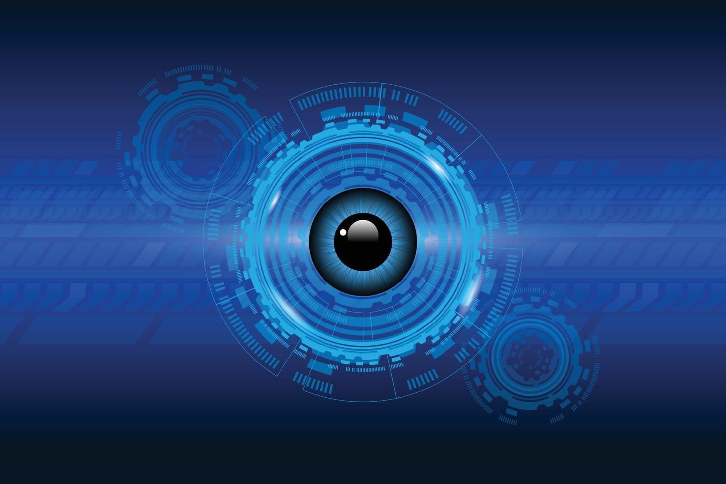 Blue eye cyber circuit future technology circle concept background. vector