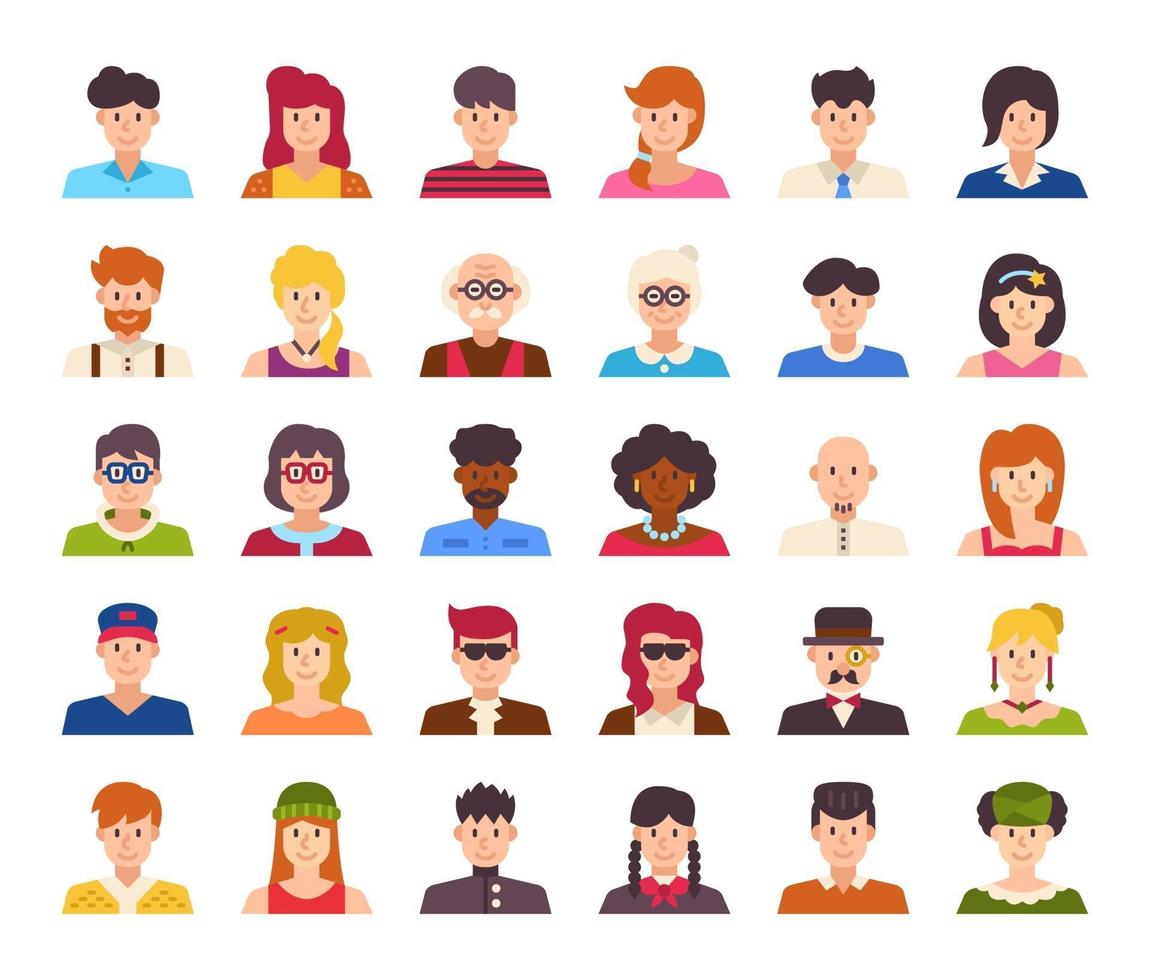 People Avatar Flat Vector Icons