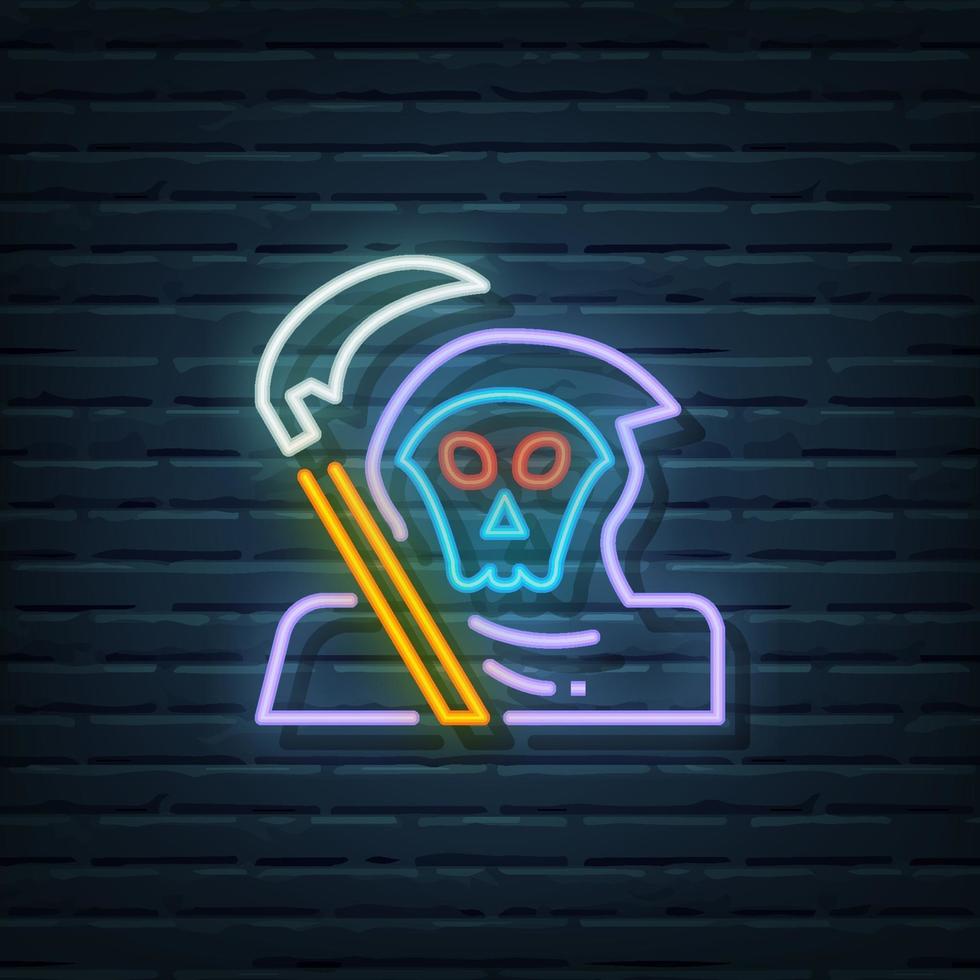 Grim Reaper Neon Sign vector