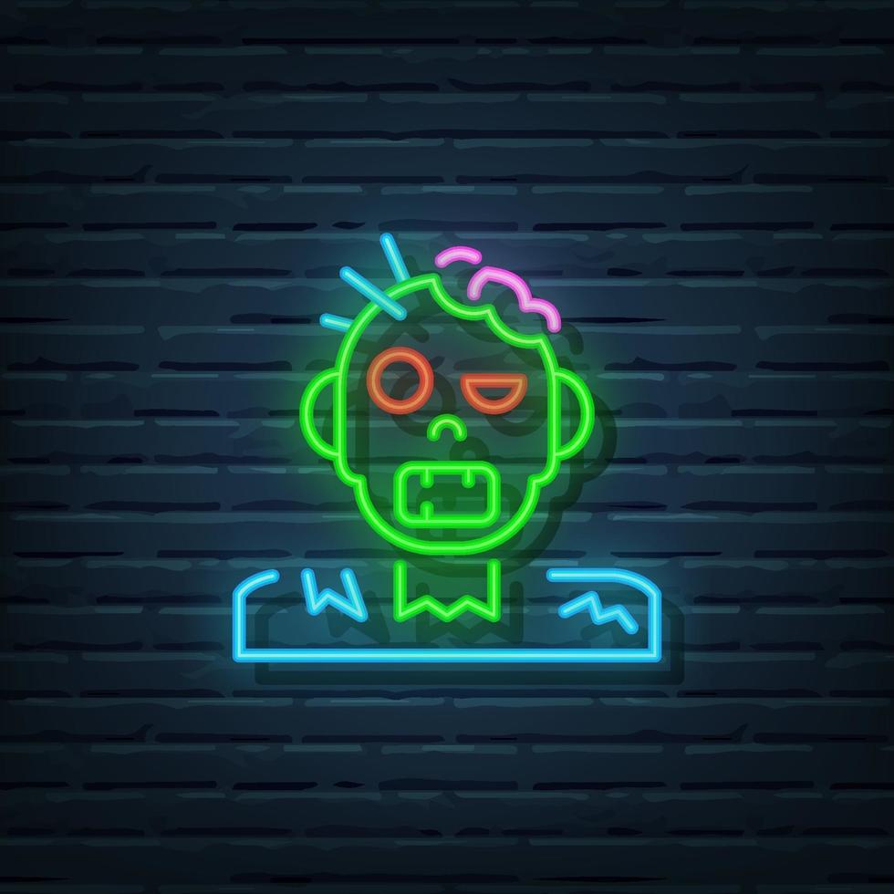 Zombie Neon Sign vector