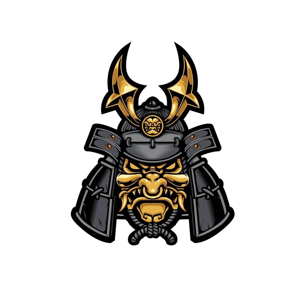 Samurai warrior mask vector