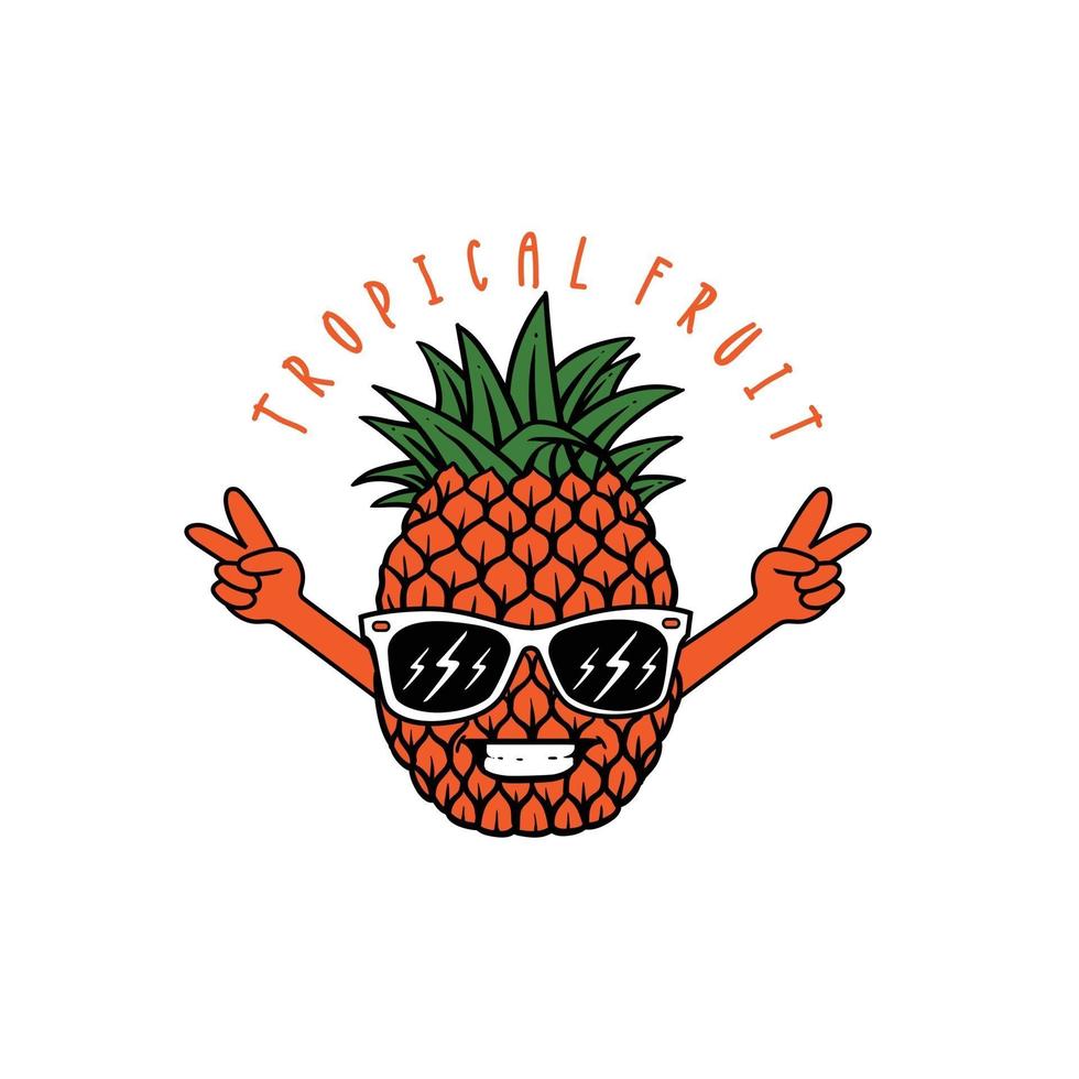 pineapple fruit character vector