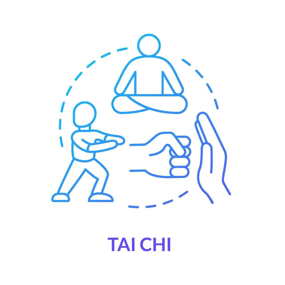 Tai chi concept icon vector