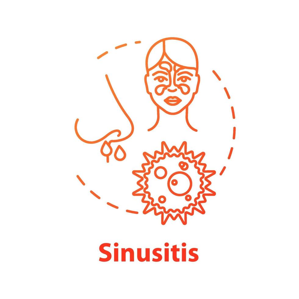 icono del concepto de sinusitis vector