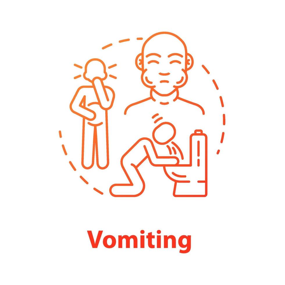 Vomiting concept icon vector