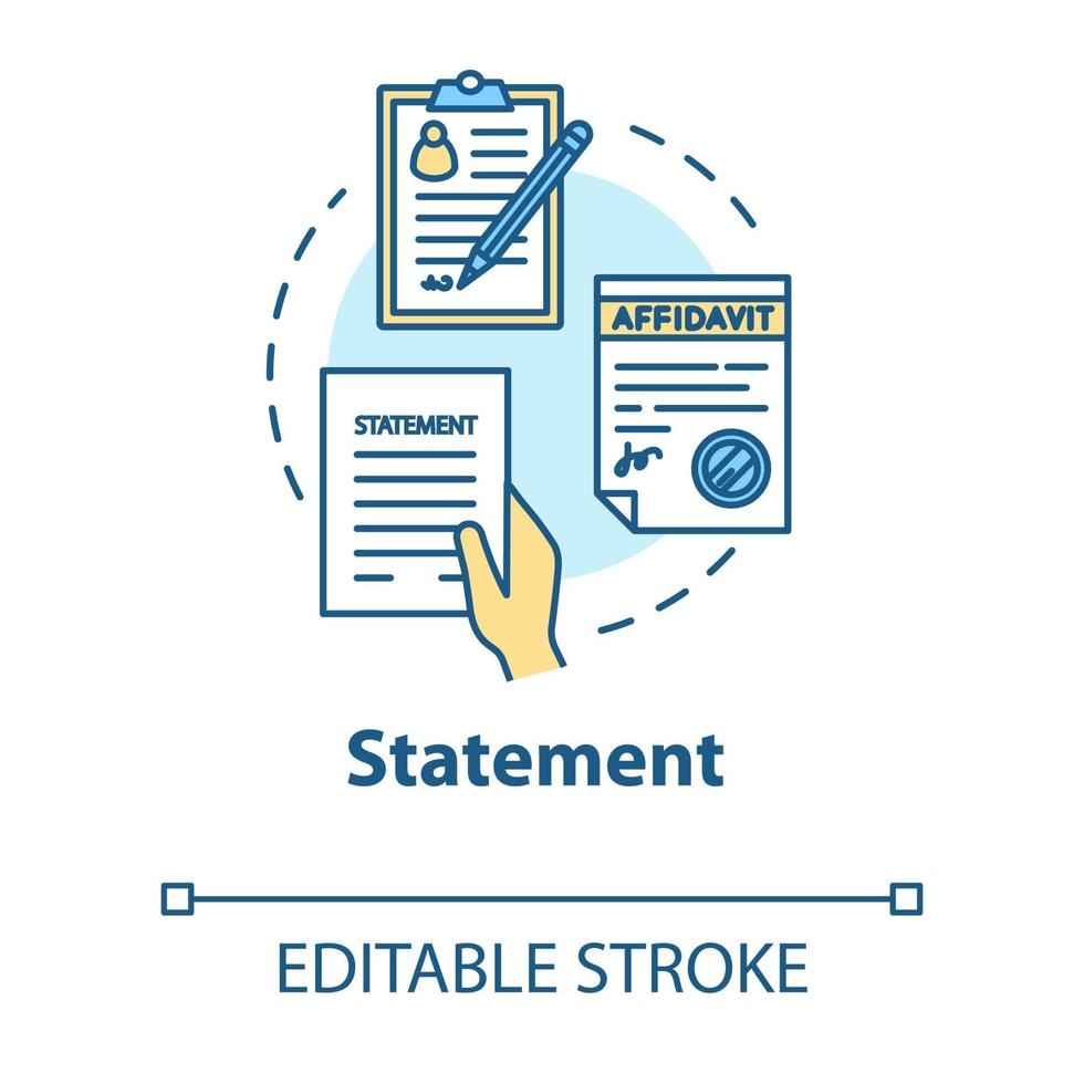 Statement concept icon vector