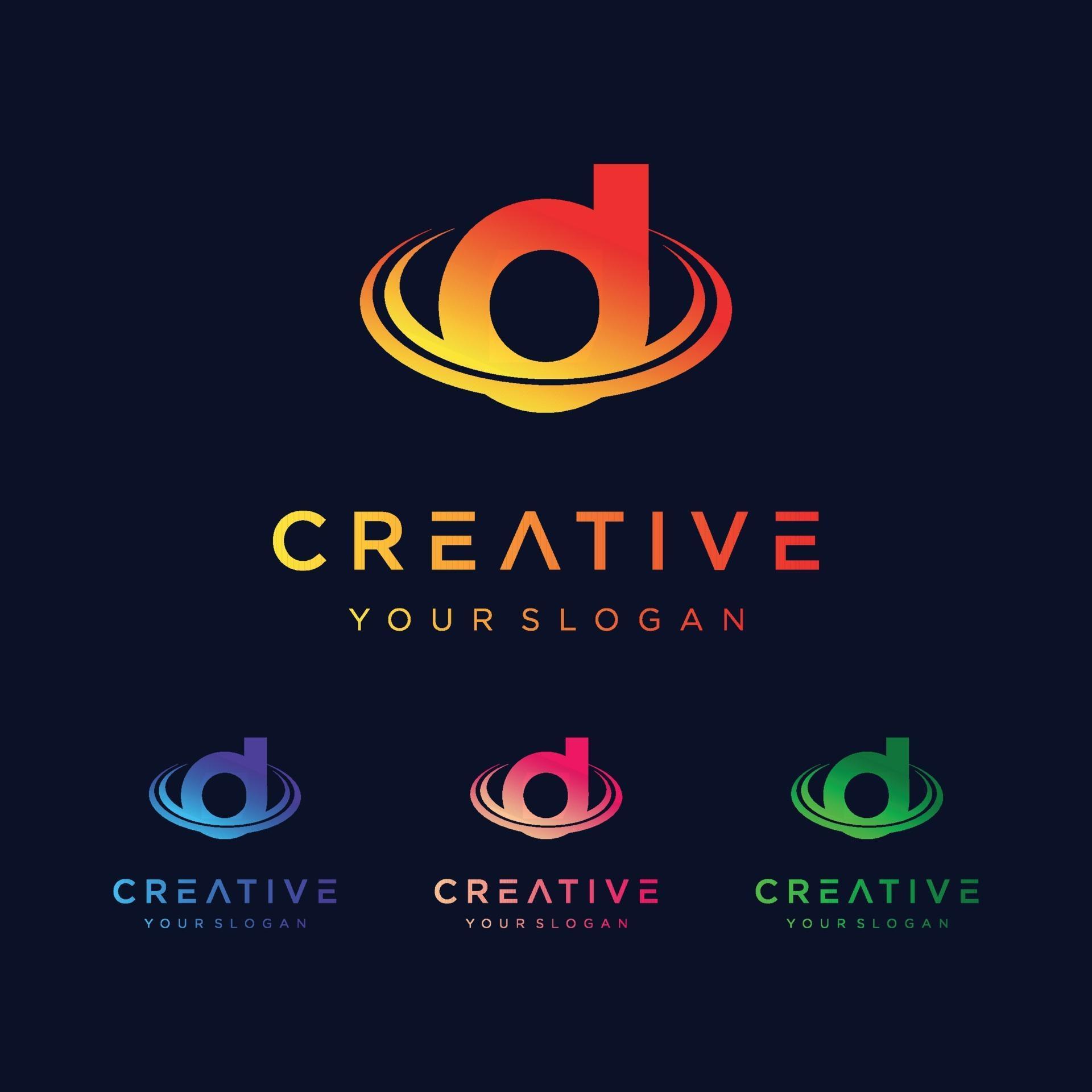 Letter d logo icons for business of fashion, sport, technology digital ...
