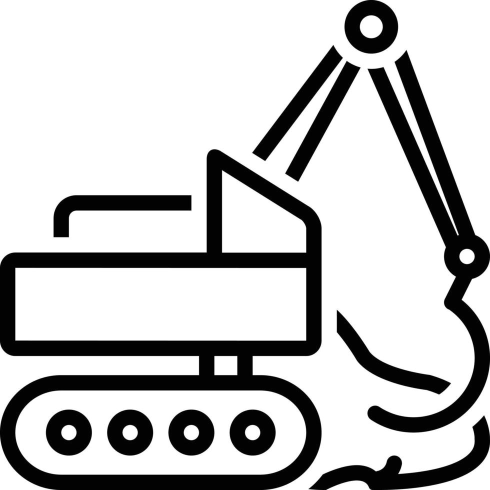 Line icon for earthmoving vector