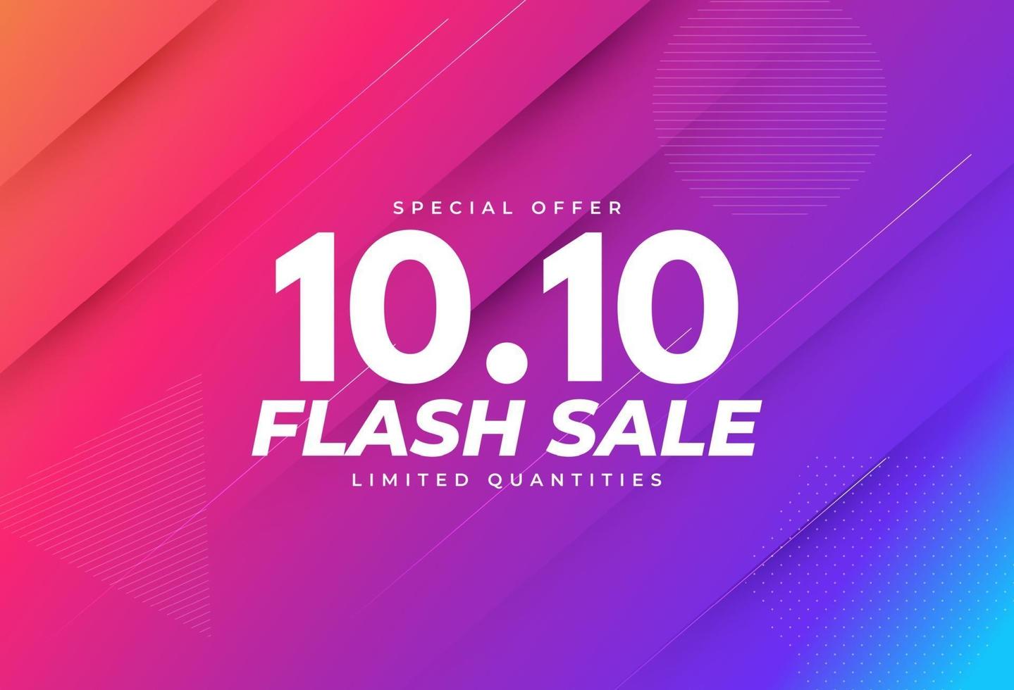 10.10.flash oferta de promoción de venta banner.vector ilustración vector